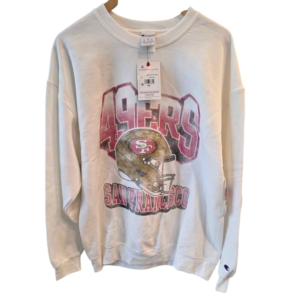 NWT Champion San Francisco 49ers Crewneck Sweatshirt - Men's Size Large - White